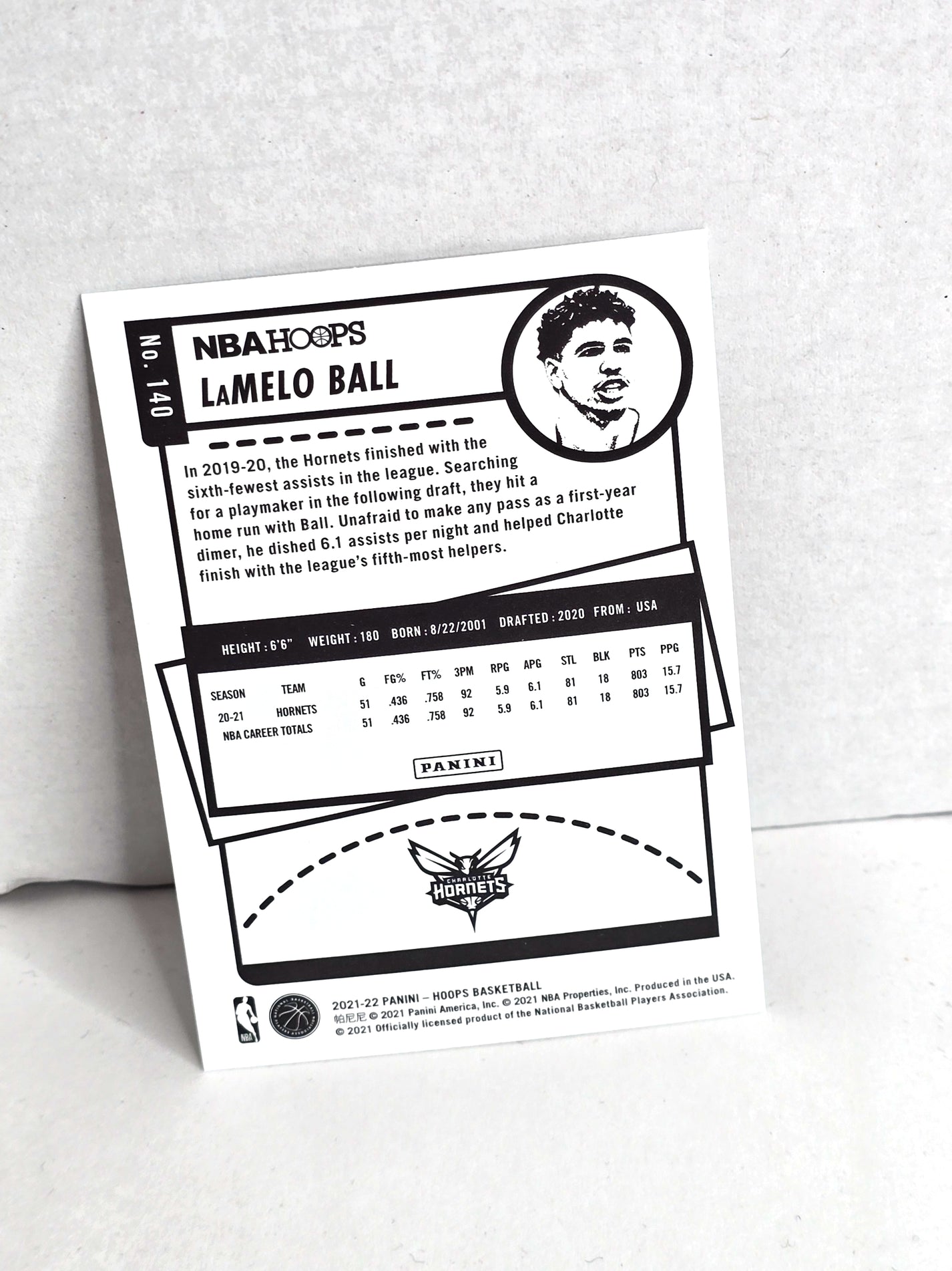 LaMelo Ball Basketball Card 2021 Panini Hoops No. 140