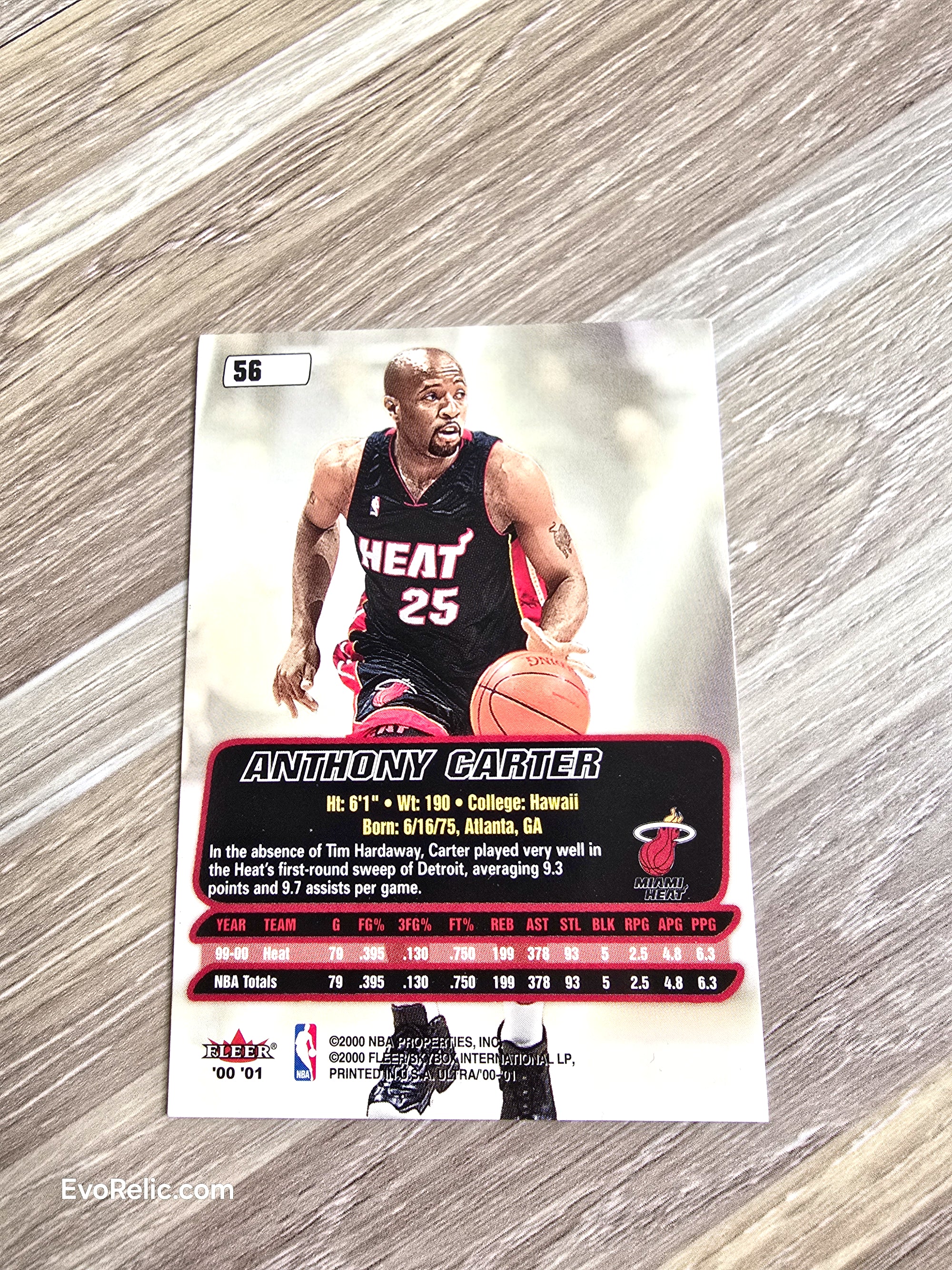 Anthony Carter NBA Basketball Card 2000 Fleer No 56 – Card Coin Comic