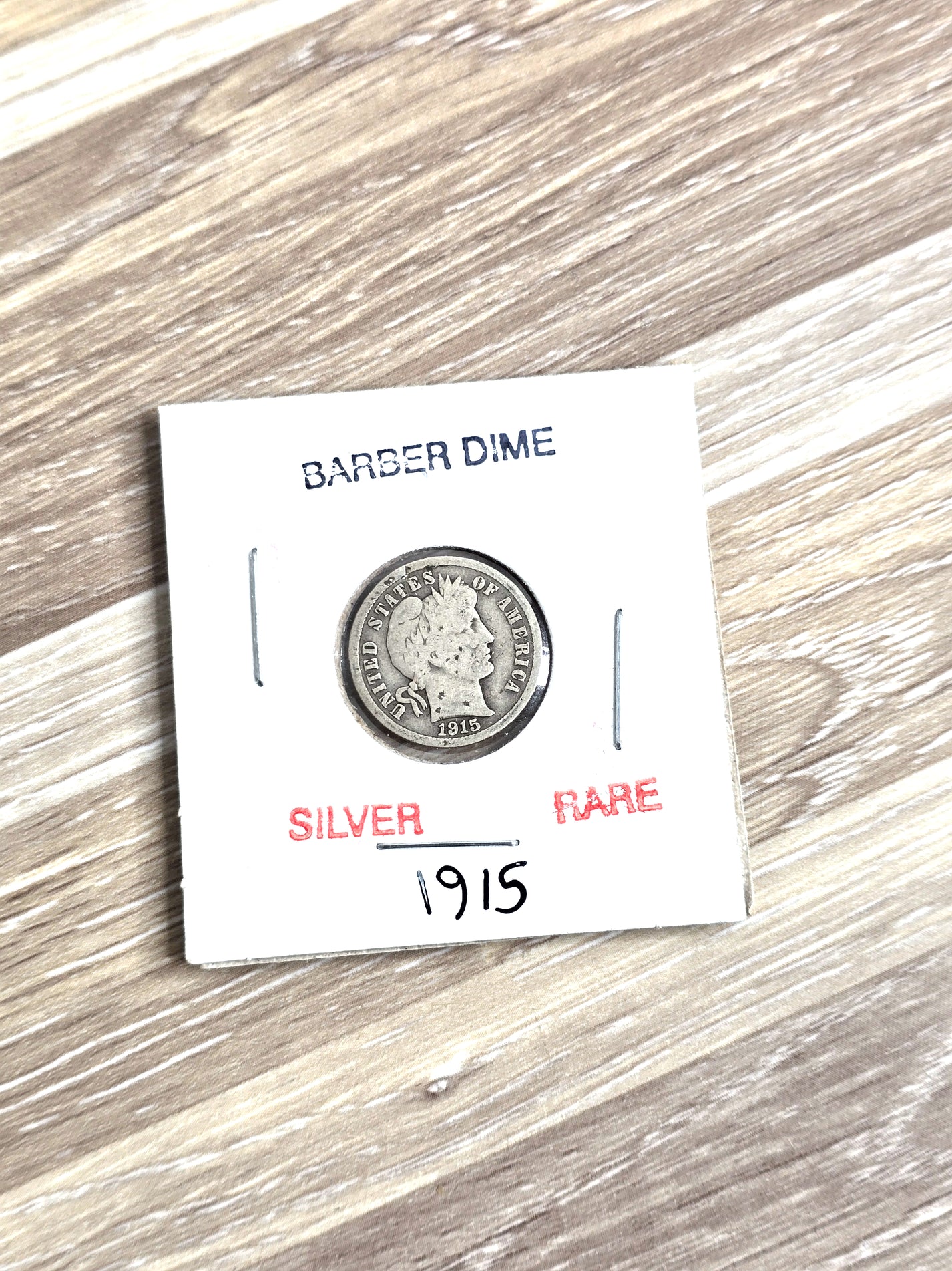 1915 Silver Barber Dime Coin