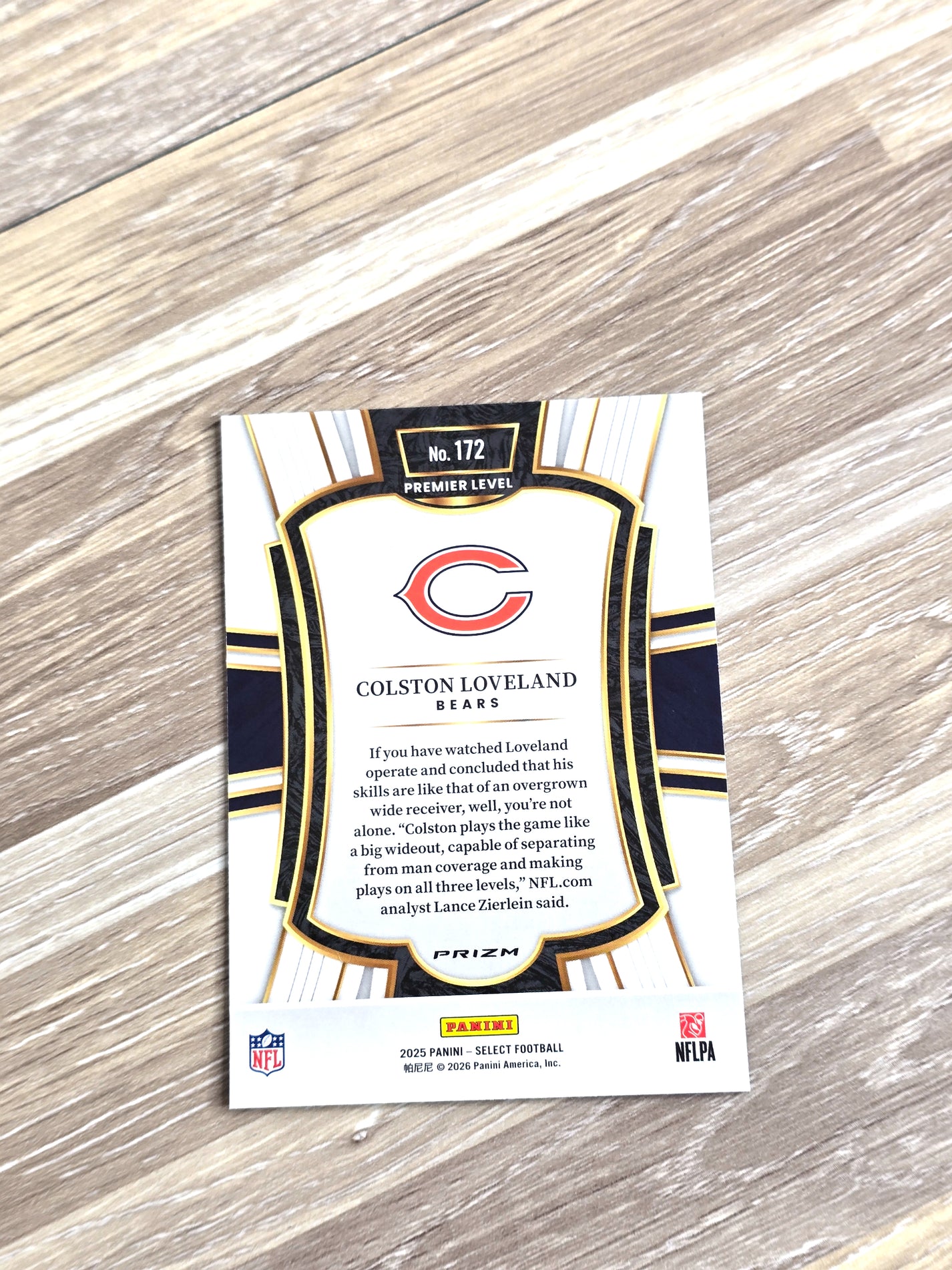 Colton Loveland 2025 Panini Select NFL Football Card #172