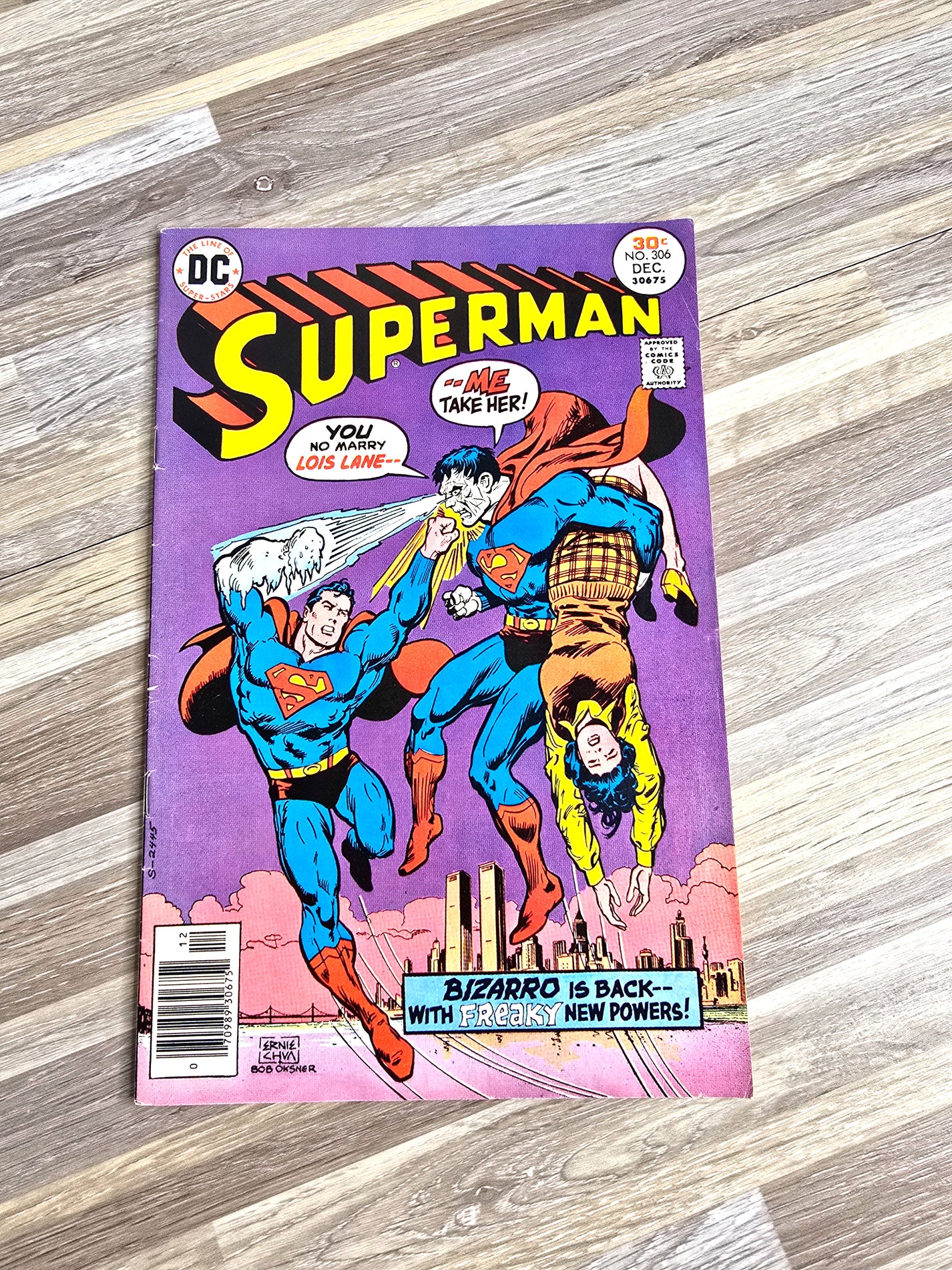 1976 Superman DC Comic #306 Bizarro is Back With Freaky New Powers