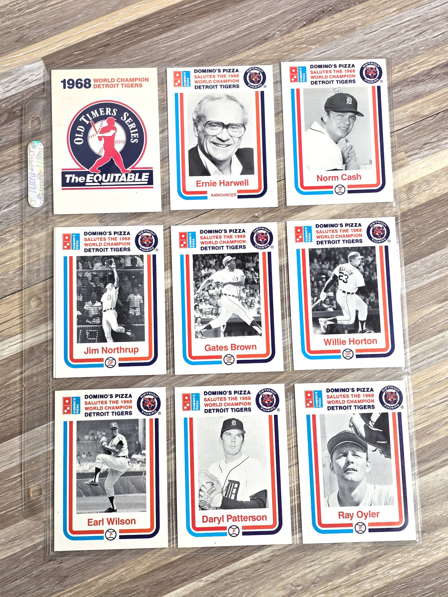Salute 1968 Detroit Tigers 9 Baseball Card Set Domino's Pizza Collectibles