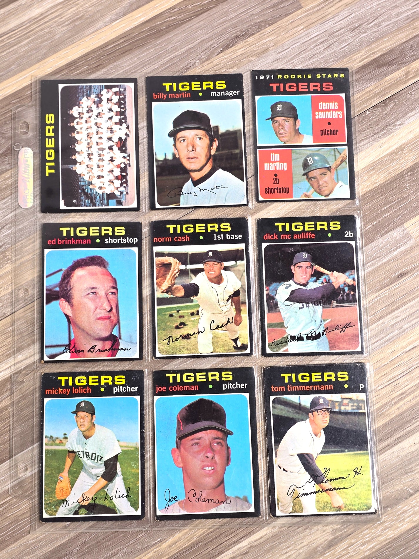 1971 Topps 9 Baseball Cards Detroit Tigers