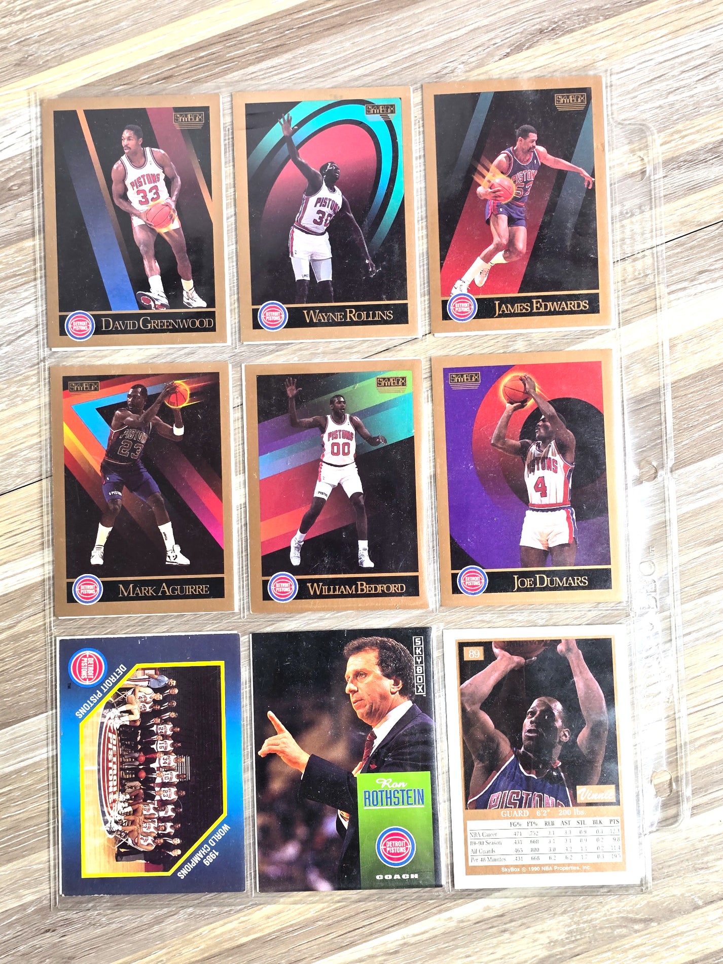 Vintage Basketball Card Set 1990 Skybox Detroit Pistons
