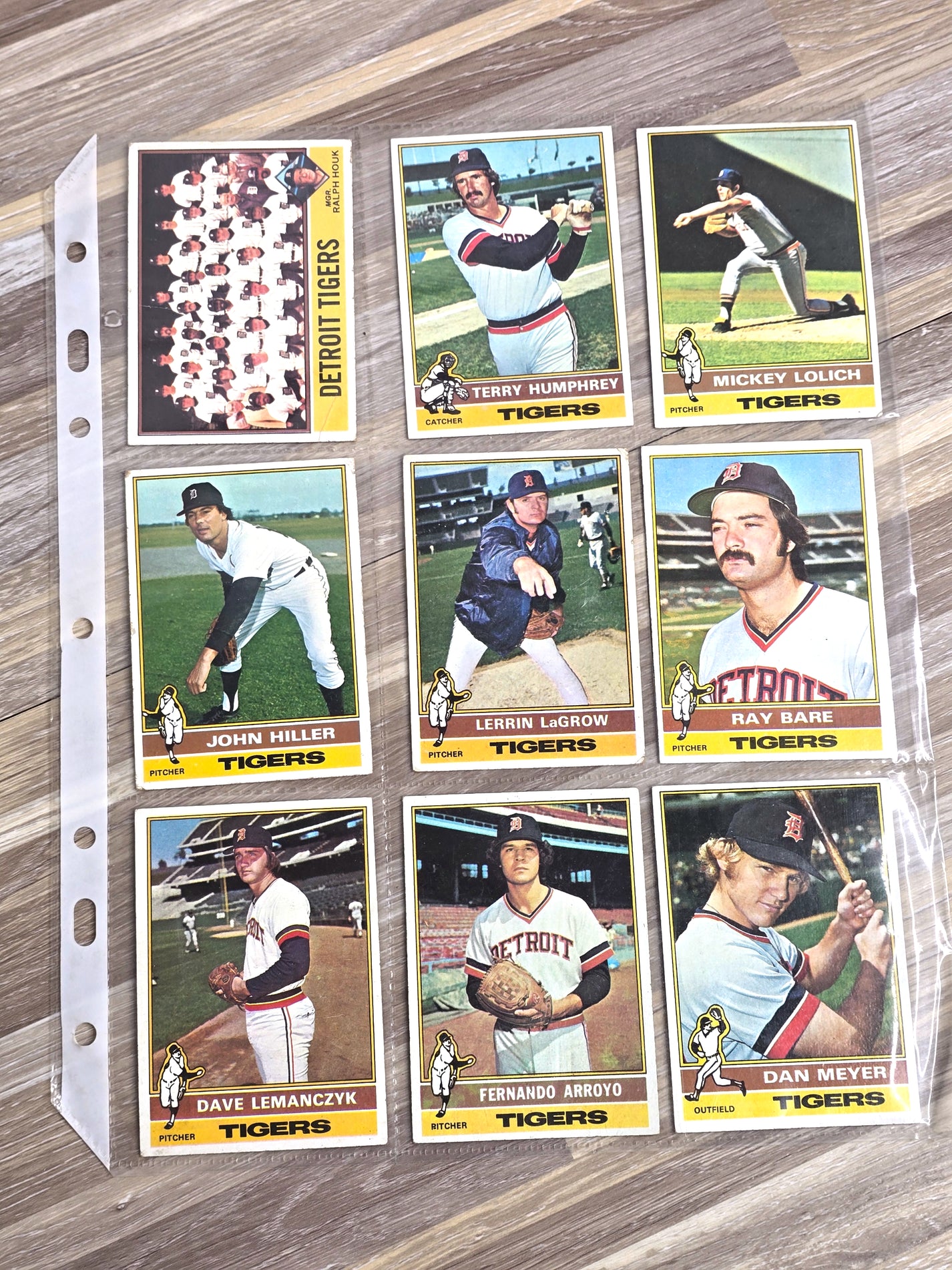 Topps 1970s Detroit Tigers Baseball 9 Card Bundle Deal