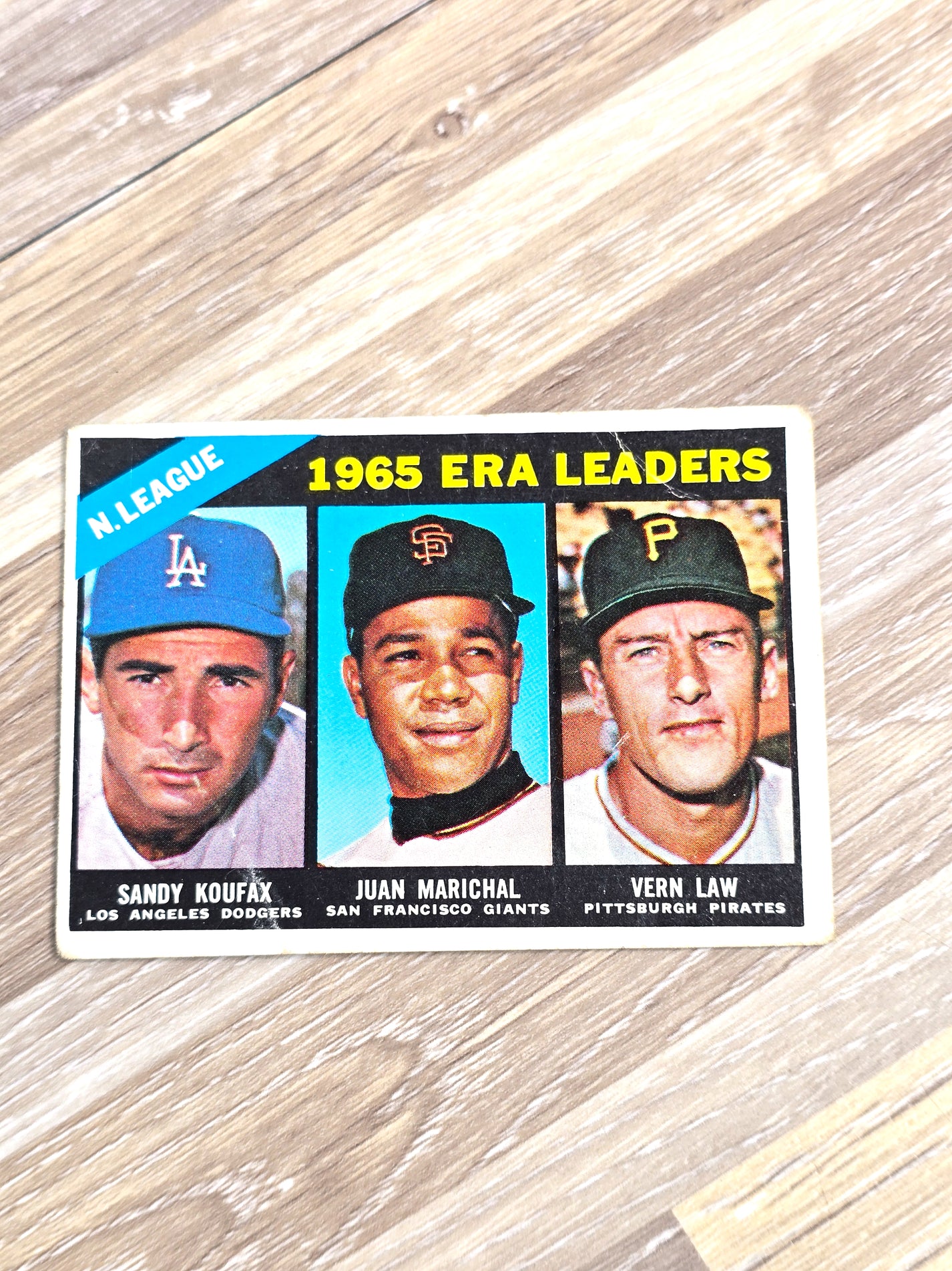 Topps Baseball Card 1965 ERA Leaders Koufax Marichal Law