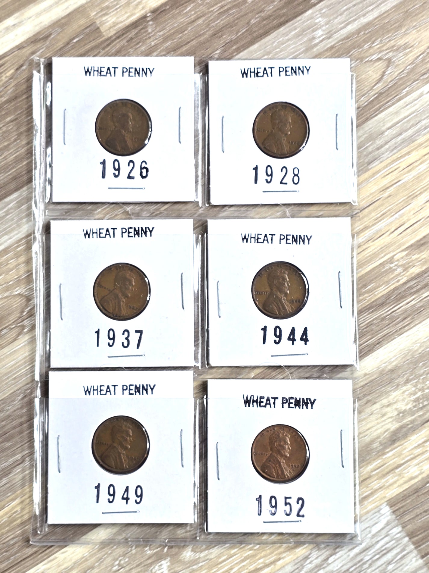 1926 - 1952 Wheat Pennies 6 Coin Lot