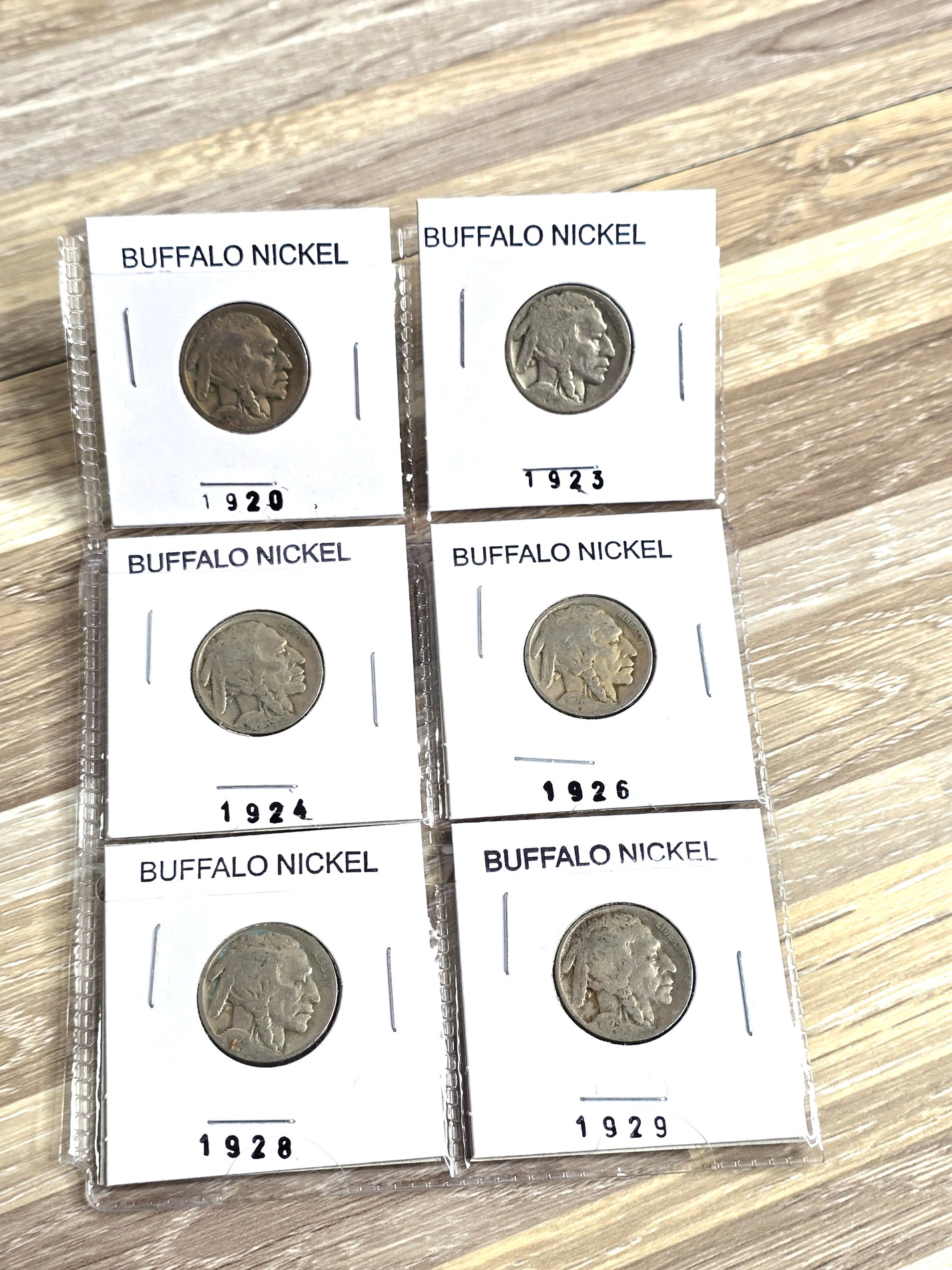 1920 - 1929 Buffalo Nickels 6 Coin Lot