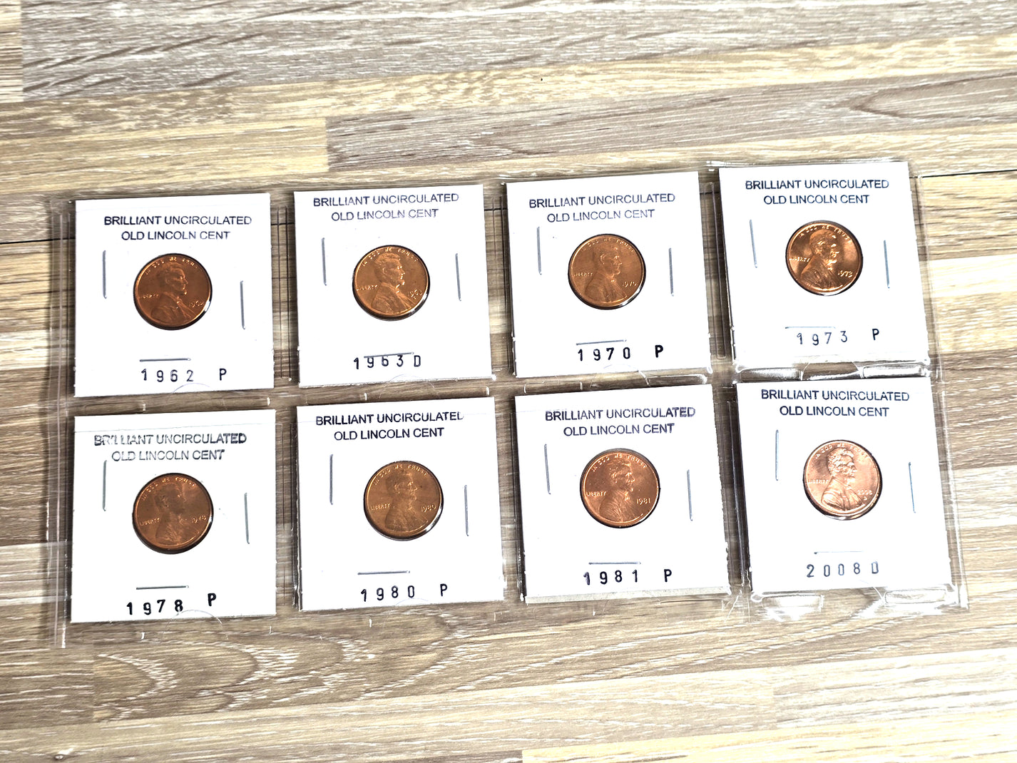 Vintage 1960s - 1980s Coins 8 Lincoln Penny Deal Uncirculated