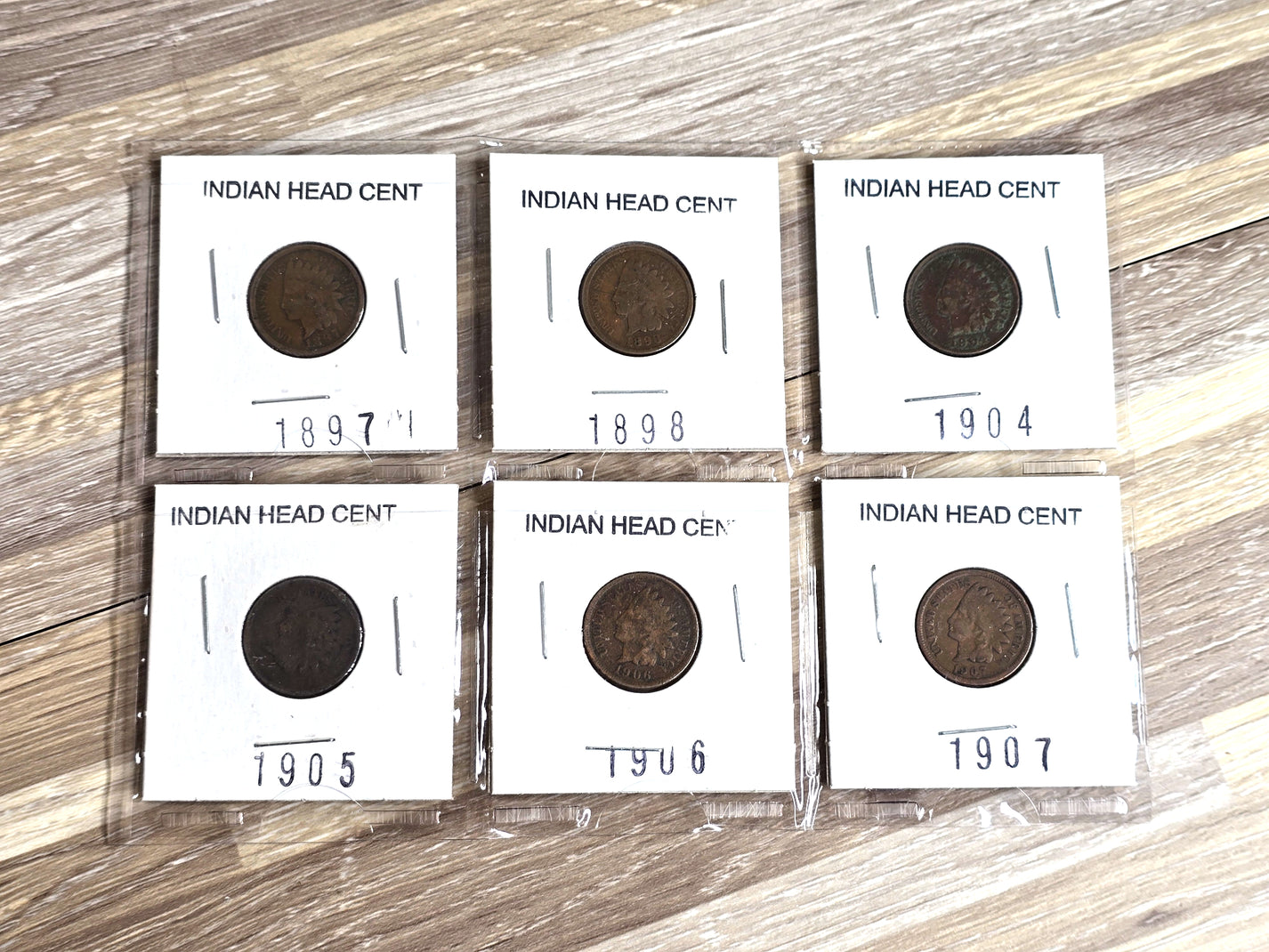 Indian Head Cent 6 Pennies Rare Coin Deal