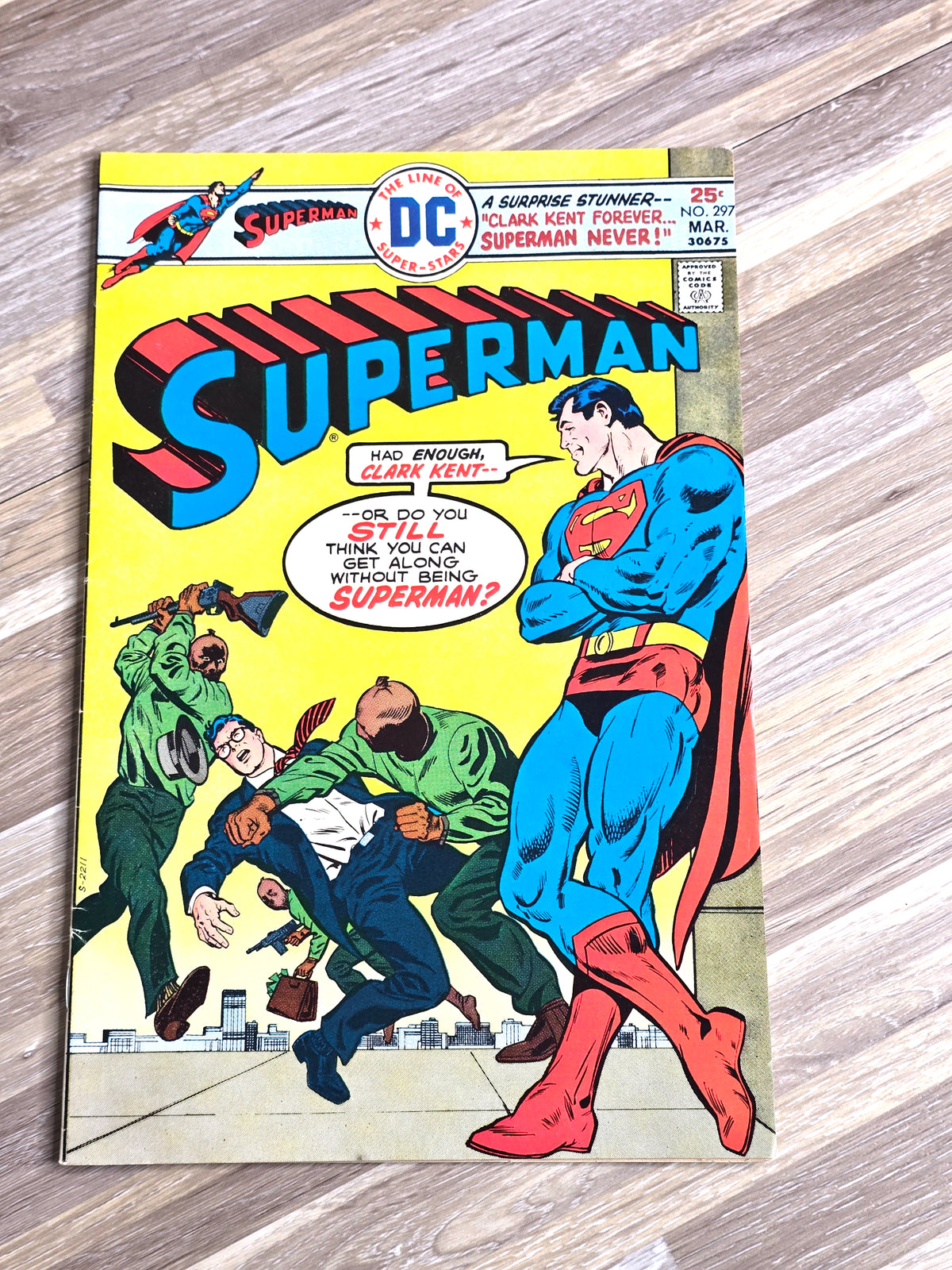 Superman #297 (March 1976, DC Comics) – Bronze Age Vintage Comic Book – "Clark Kent Forever... Superman Never!"
