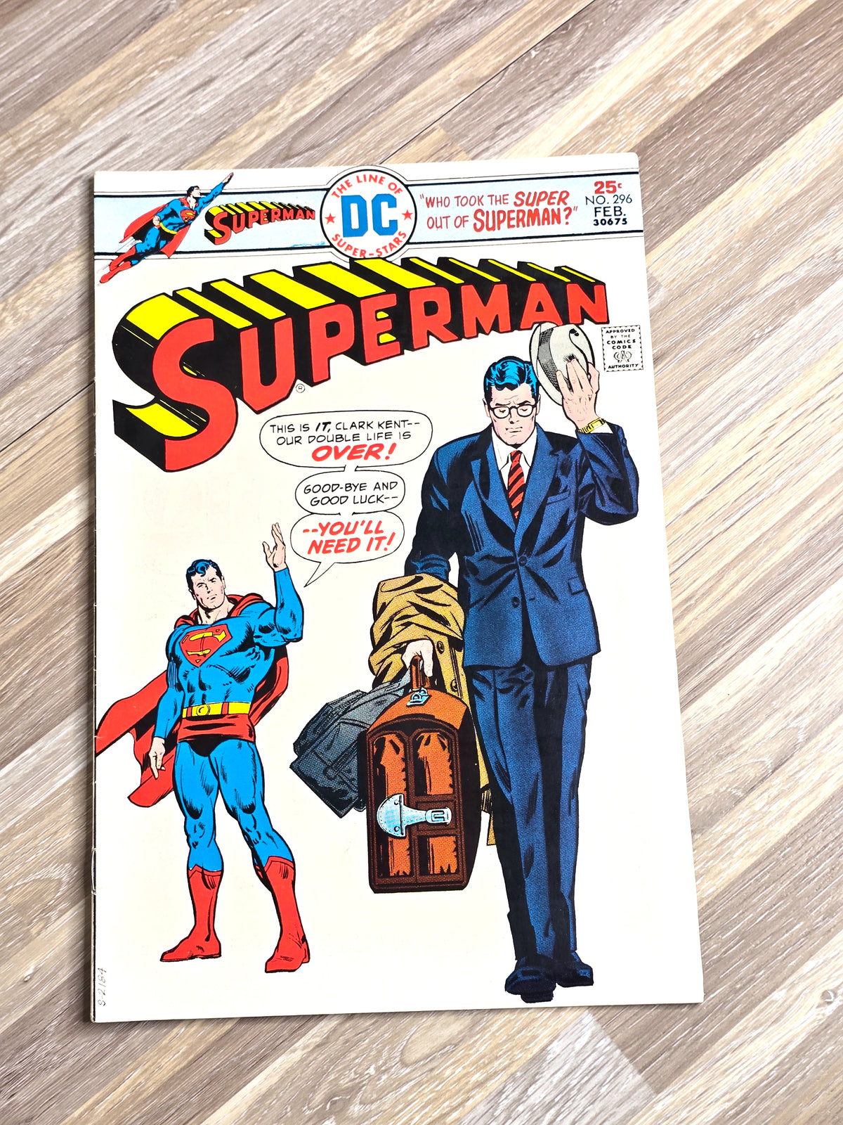 Vintage 1976 DC Comics Superman #296 Bronze Age – "Who Took the Super Out of Superman?"
