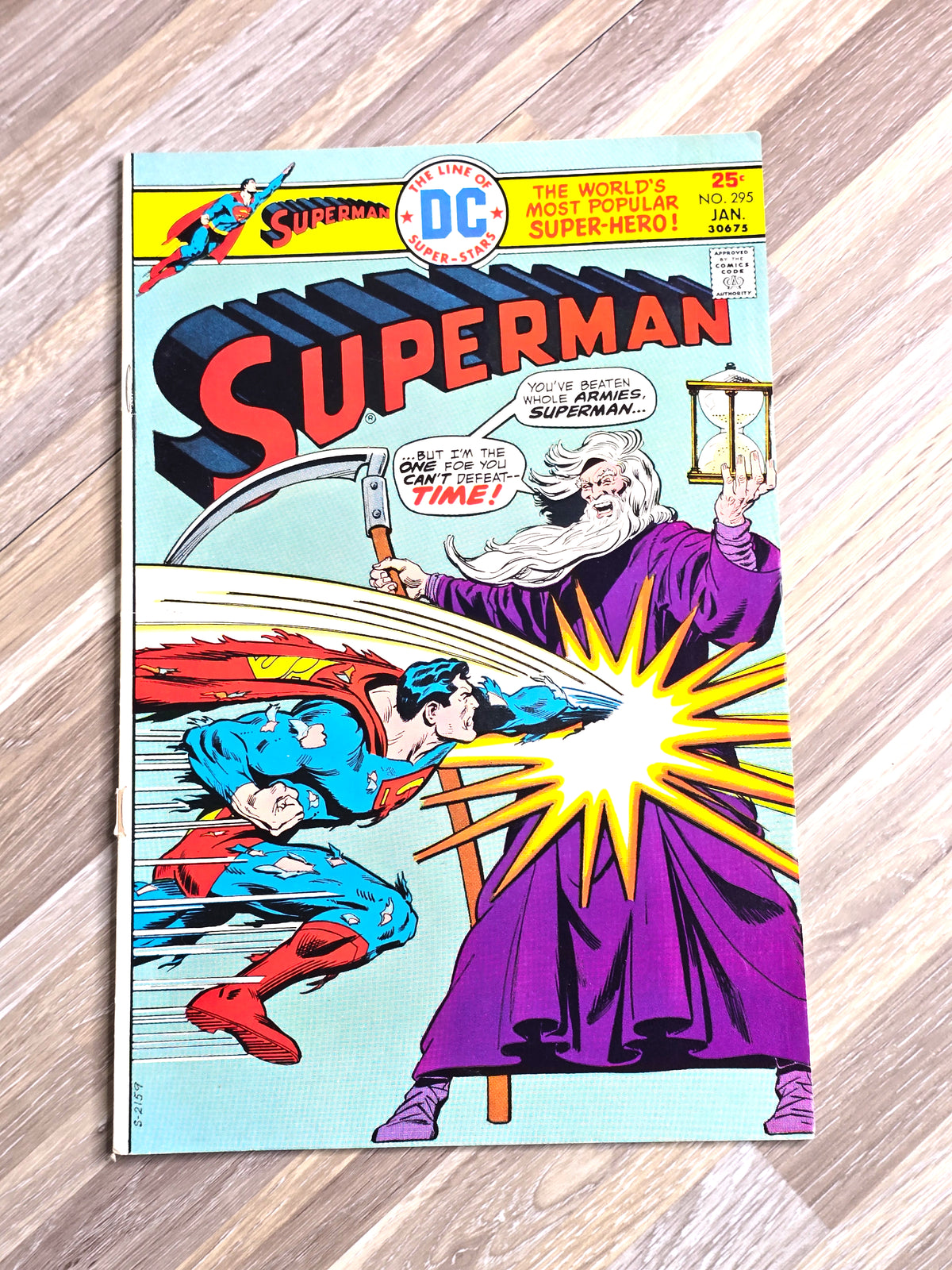Superman #295 (Jan 1976, DC Comics) Bronze Age Curt Swan Art – Superman vs. Father Time