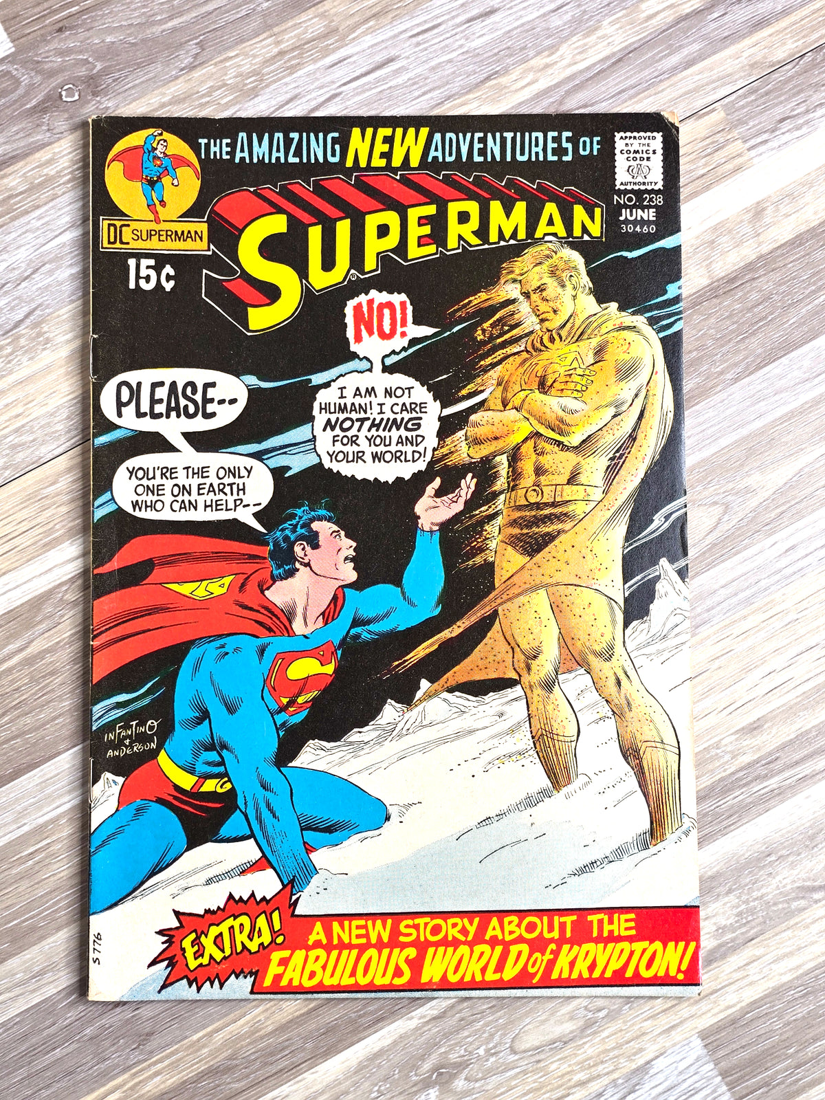 Superman #238 (June 1971, DC Comics) Bronze Age Sandman Saga Denny O'Neil Mid-Grade