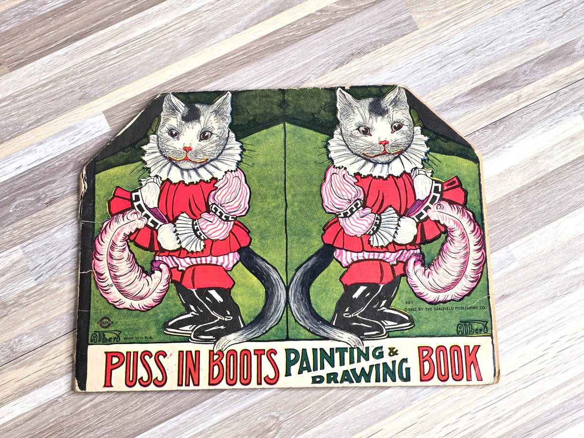 1922 Puss in Boots Painting Drawing Book Published by Saalfield 