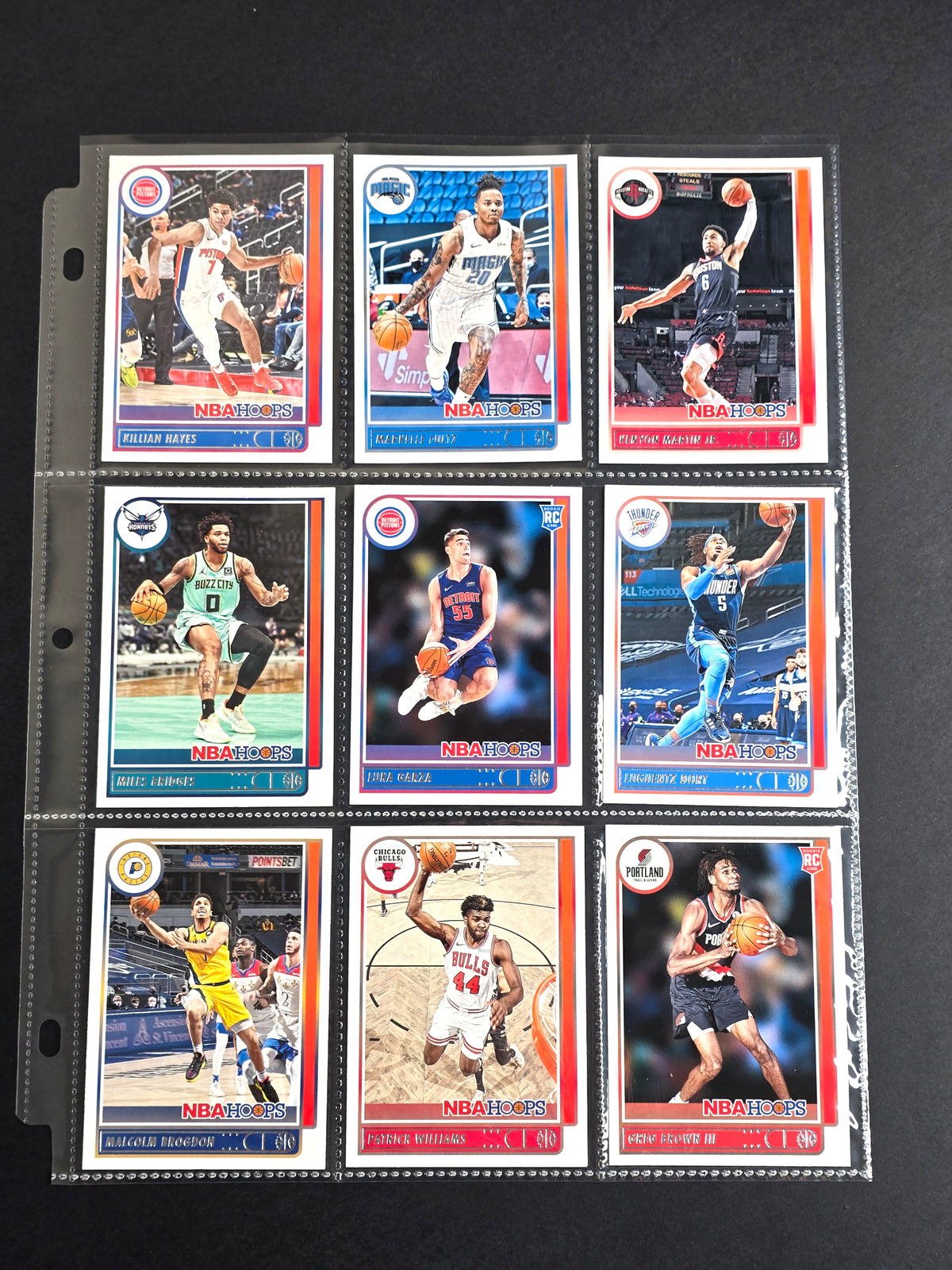 2021-22 Panini NBA Hoops Basketball Card 9-Card Bundle Sale – Luka Garza RC, Greg Brown III RC, Killian Hayes, Markelle Fultz &amp; More