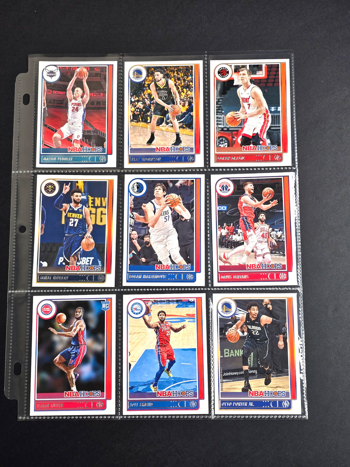 2021-22 Panini NBA Hoops Basketball 9-Card Bundle Sales – Joel Embiid, Klay Thompson, Jamal Murray, Isaiah Livers RC