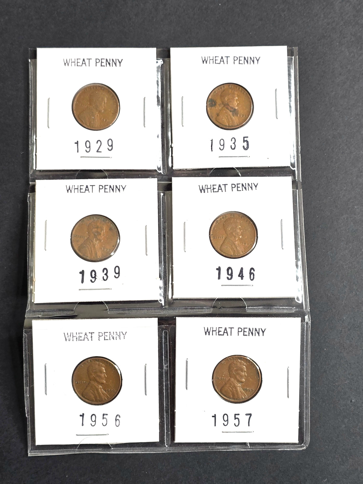 Vintage Lincoln Wheat Penny 6-Coin Collector Sale (1929–1957)