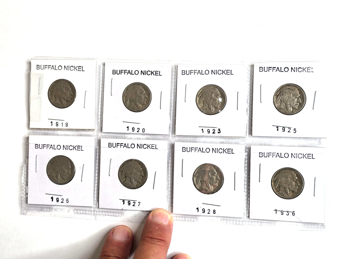 Vintage Buffalo Nickel 8-Coin Deal Sale (1919–1936)