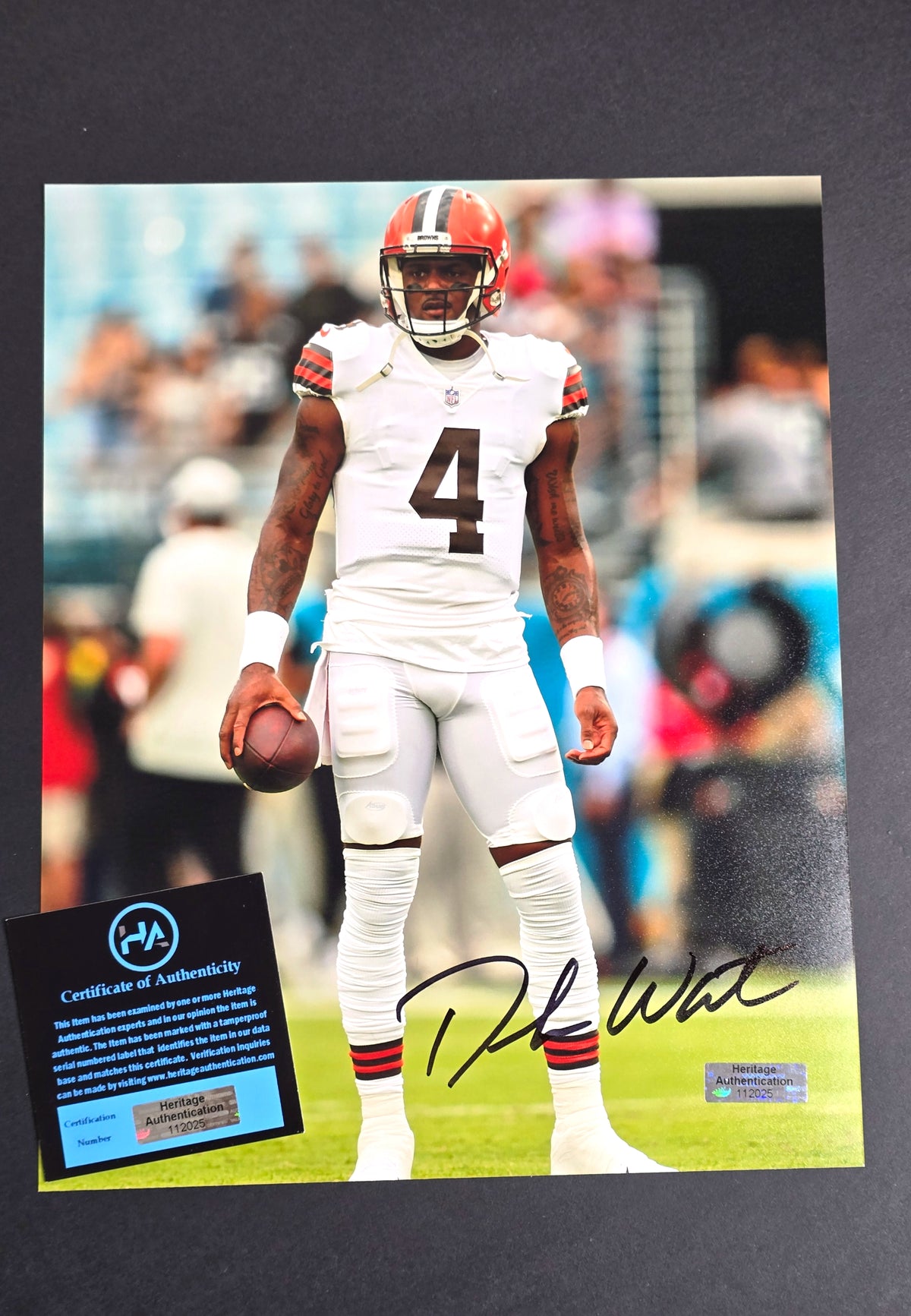 Cleveland Browns Deshaun Watson Autographed Photo 8x10 Certified