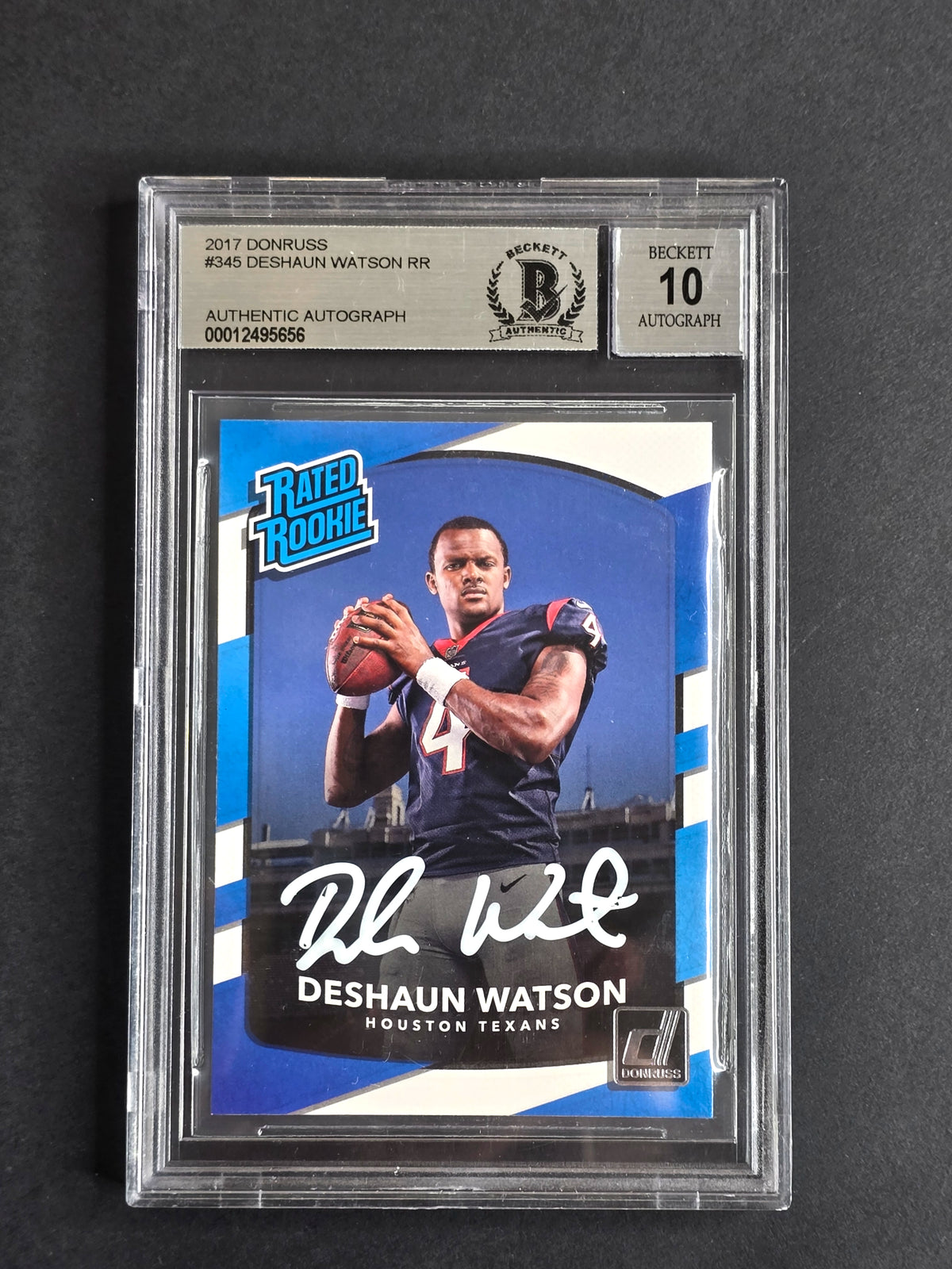 Deshaun Watson Autographed Rookie NFL Card - Beckett Graded 10 Mint