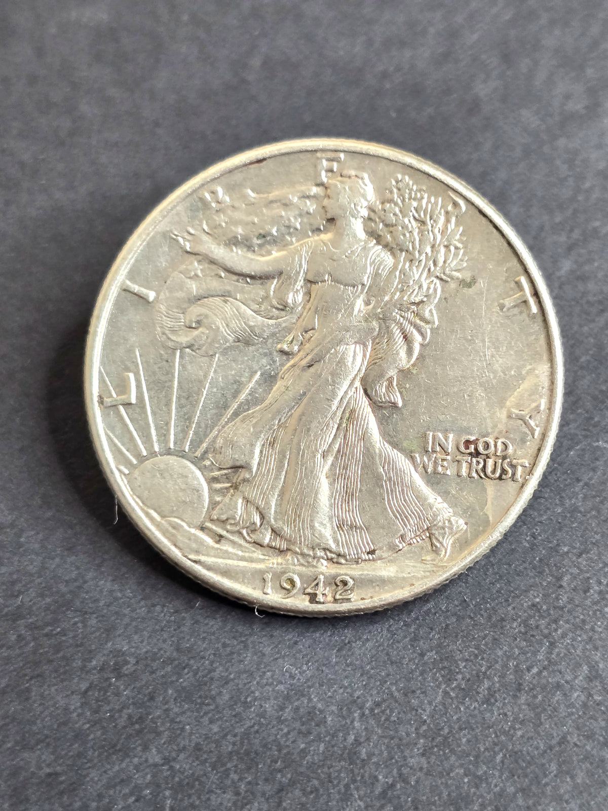 1942 Walking Liberty 90% Silver Half Dollar 50C – Philadelphia Mint