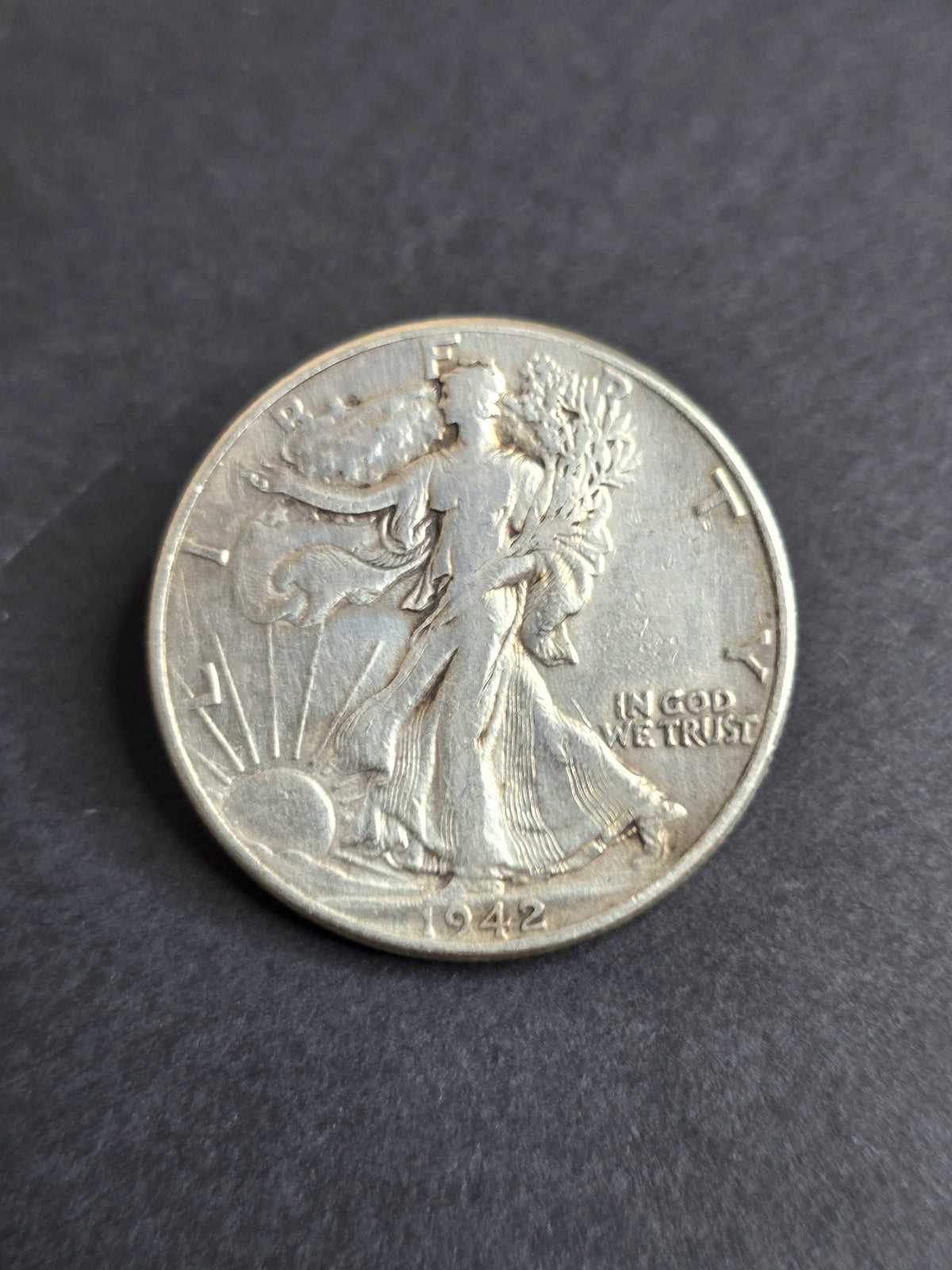 1942 Silver Coin Wakling Liberty Half Dollar