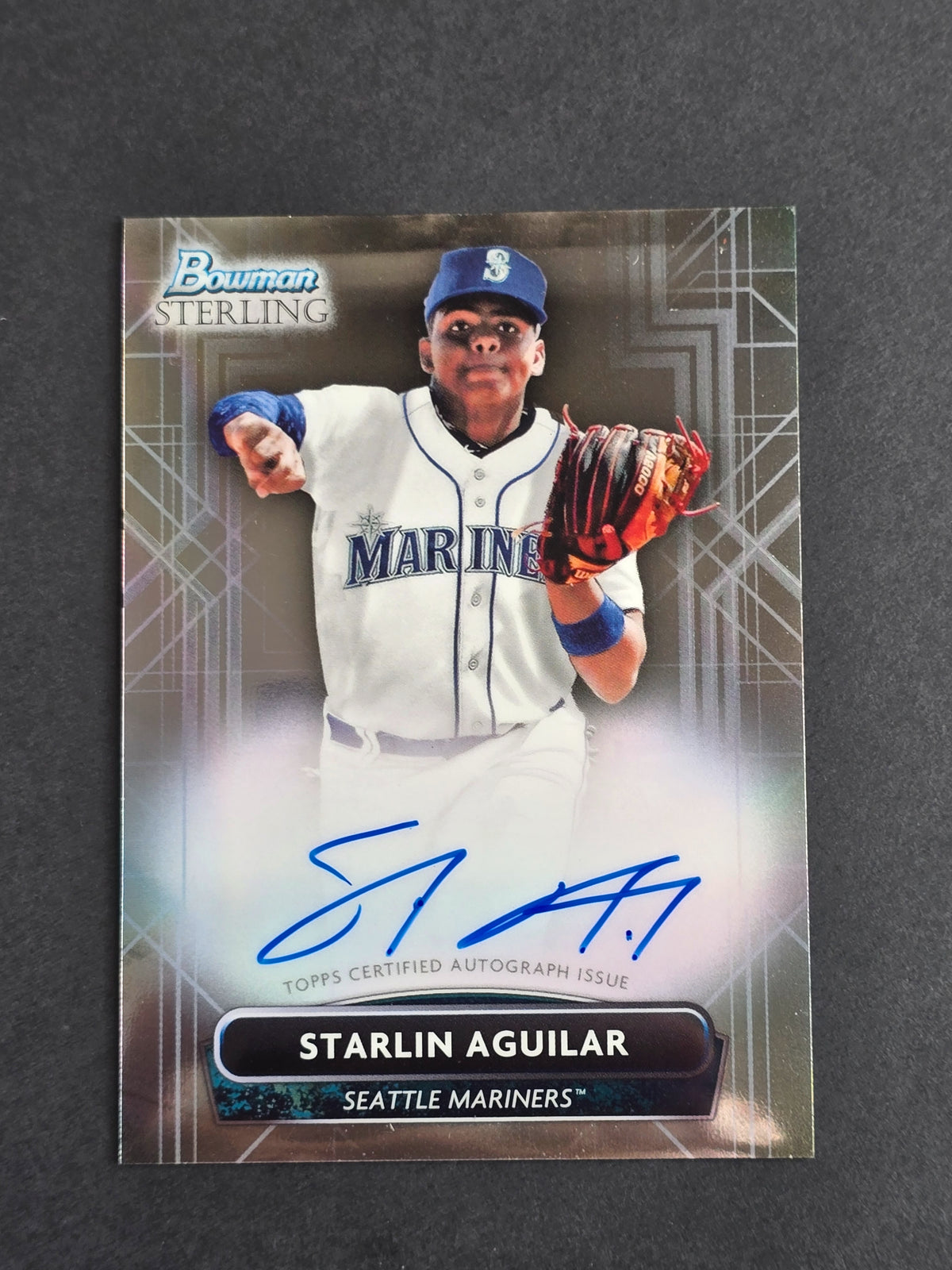 2022 Topps Bowman Sterling Starlin Aguilar Prospect Autograph #PA-SA Seattle Mariners Rookie Auto