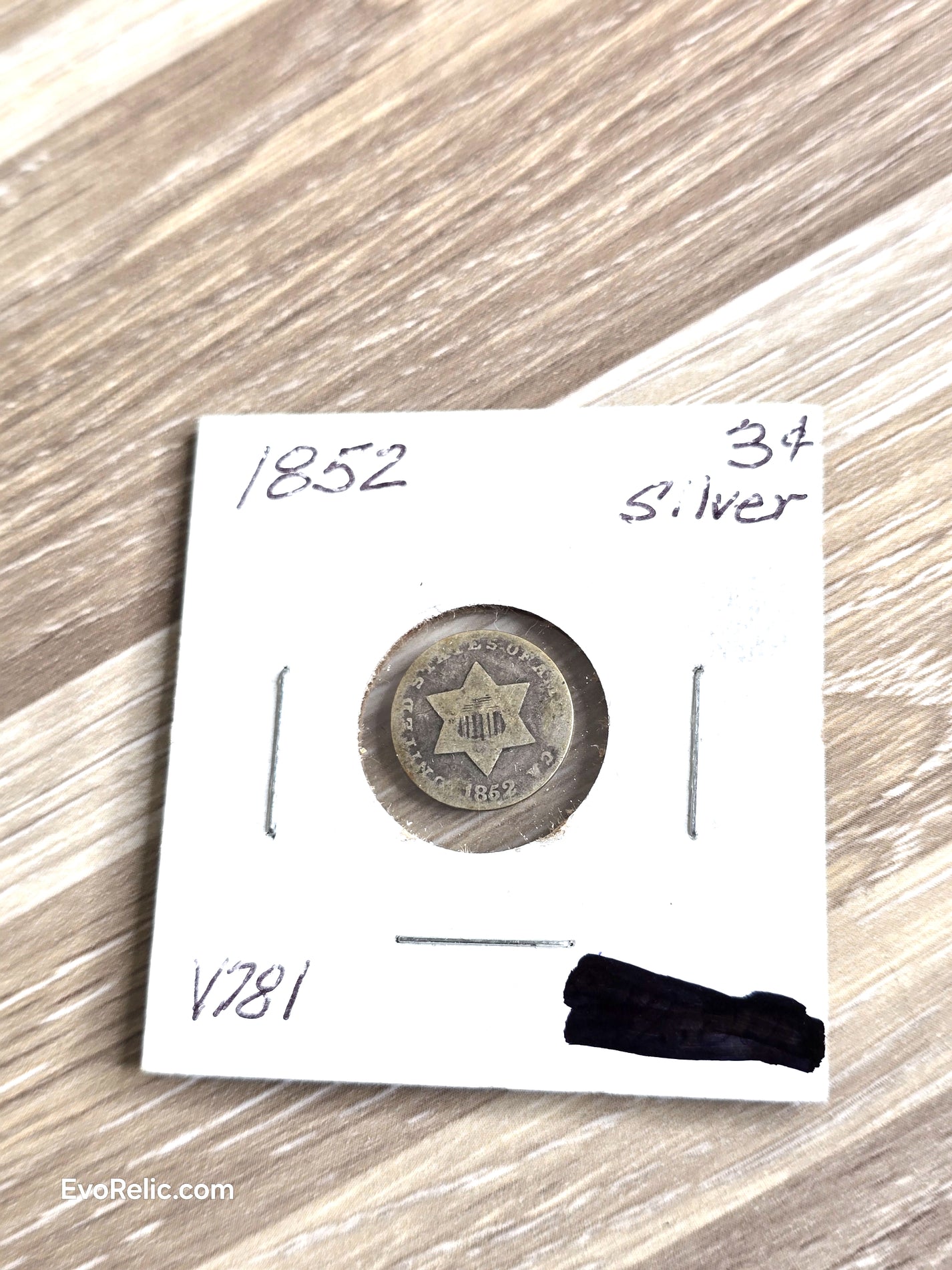 1852 Silver Three Cent U.S. Coin
