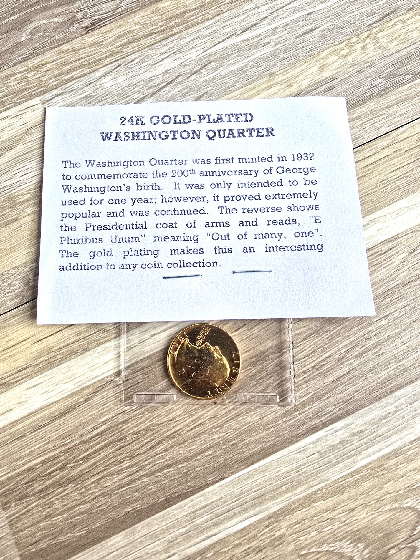 1967 Gold 24k Plated Quarter