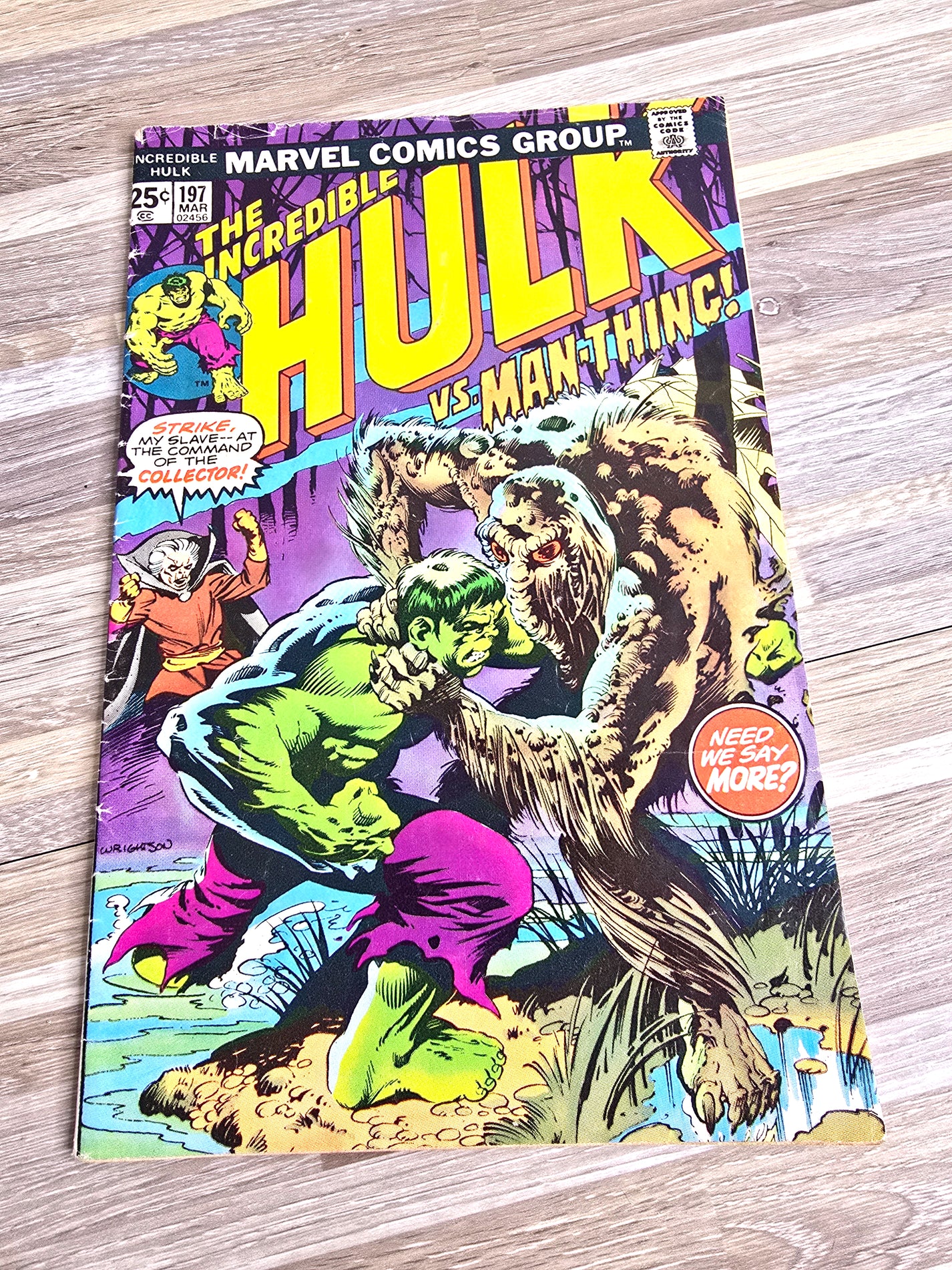 1975 Incredible Hulk Marvel Comic #197 March Hulk vs. Man-Thing