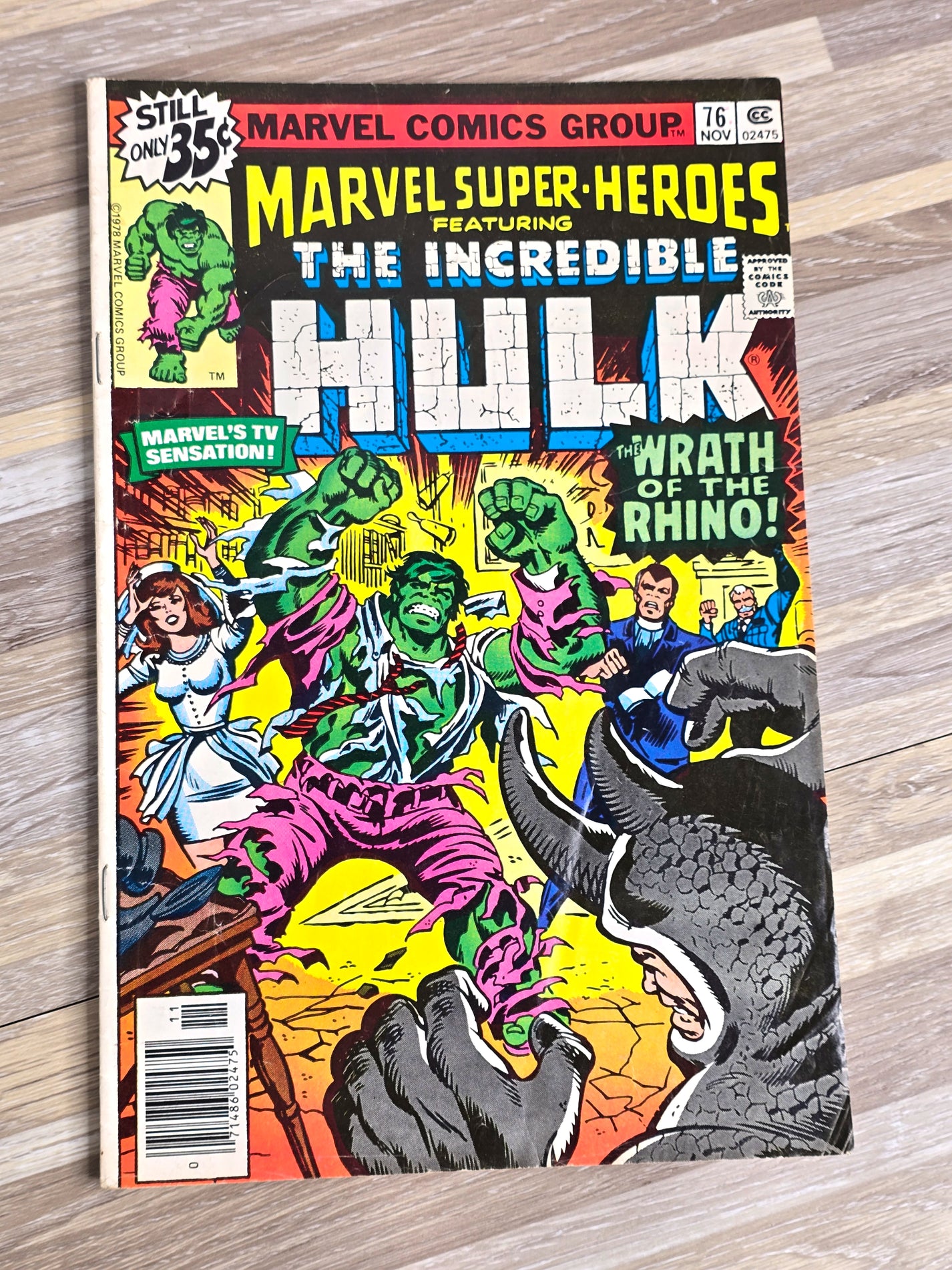 1978 Marvel Comic The Incredible Hulk Super Heroes Wrath of the Rhino #76
