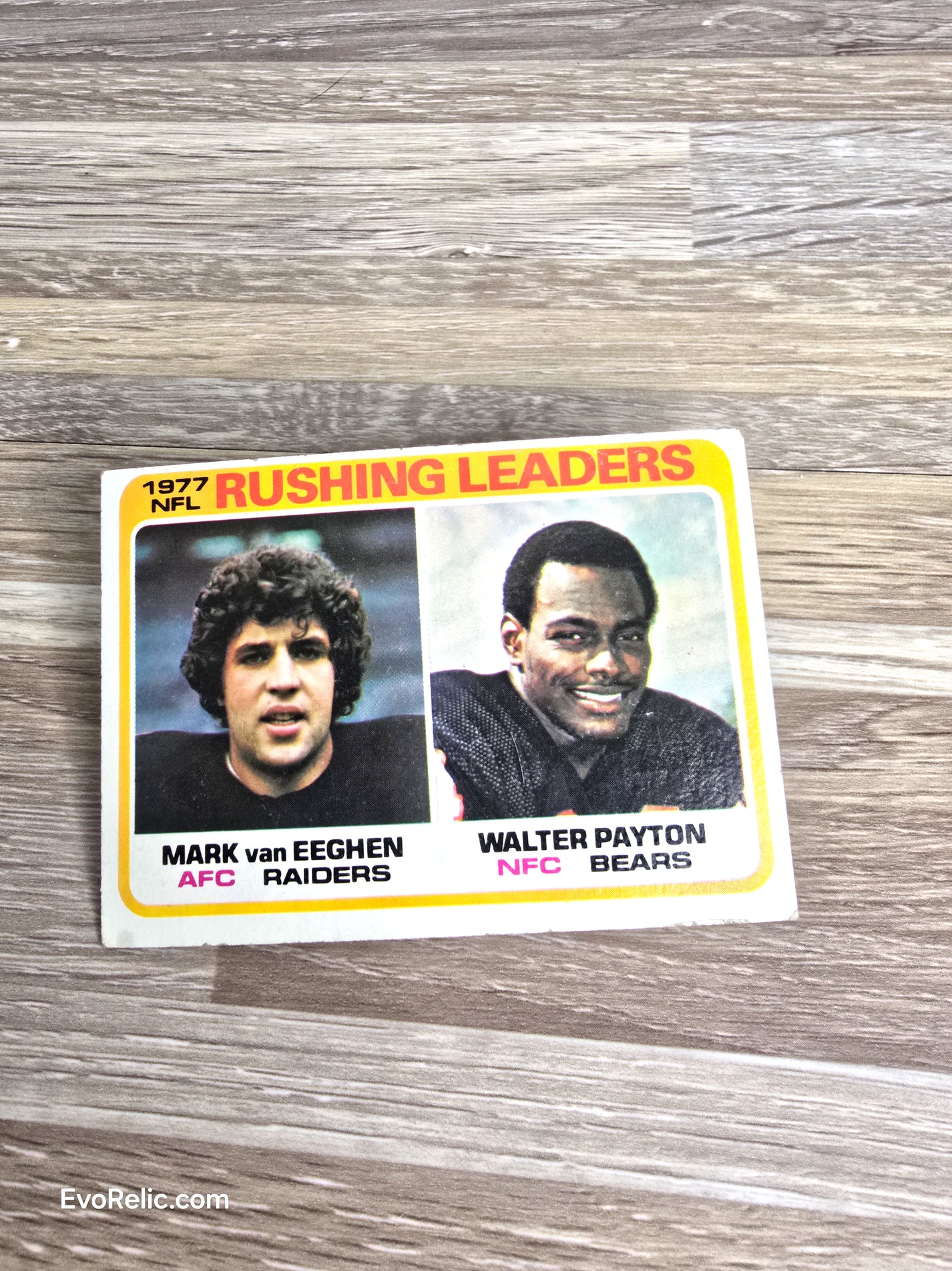 1978 NFL Rushing Leaders Van Eeghen Payton Topps Football Card No 333