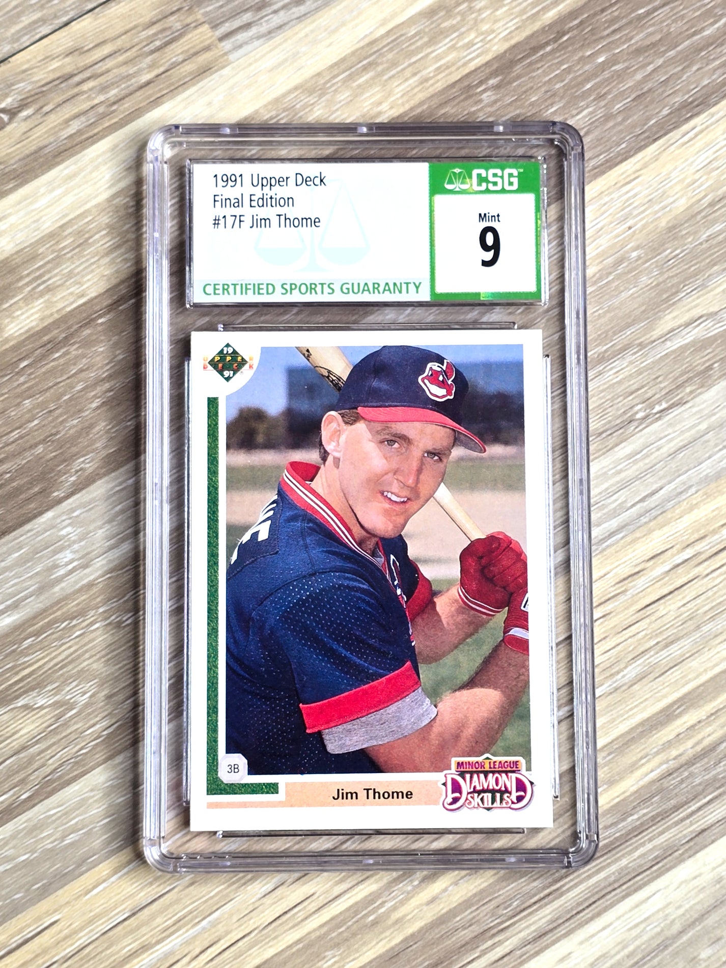 1991 Jim Thome Baseball Card Upper Deck #17F CSG Mint Grade