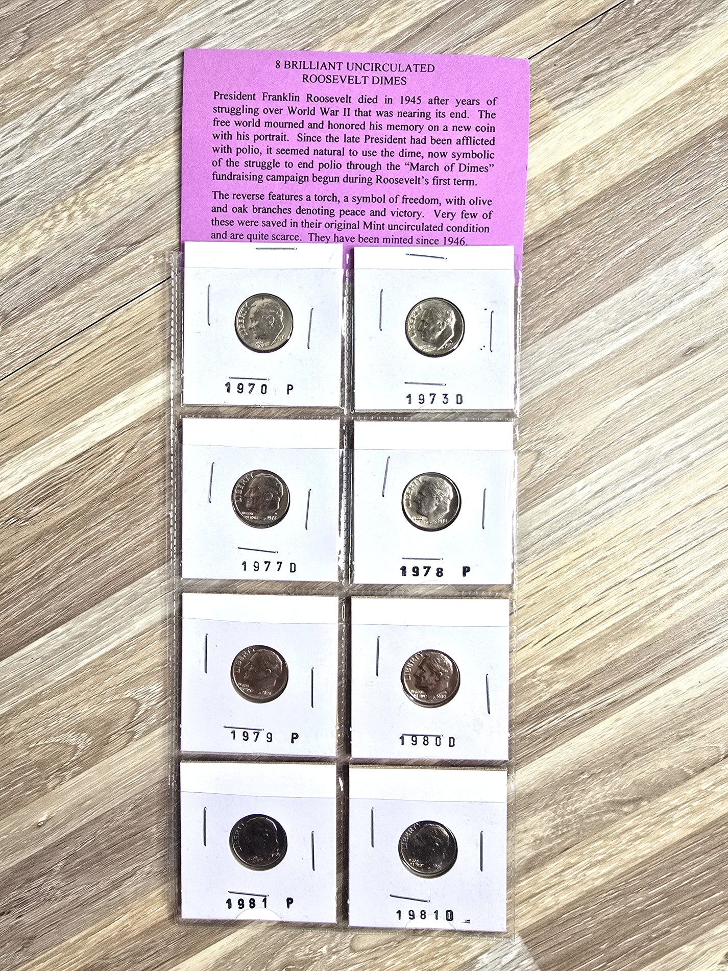Coins Deal 8 Brilliant Uncirculated Roosevelt Dimes