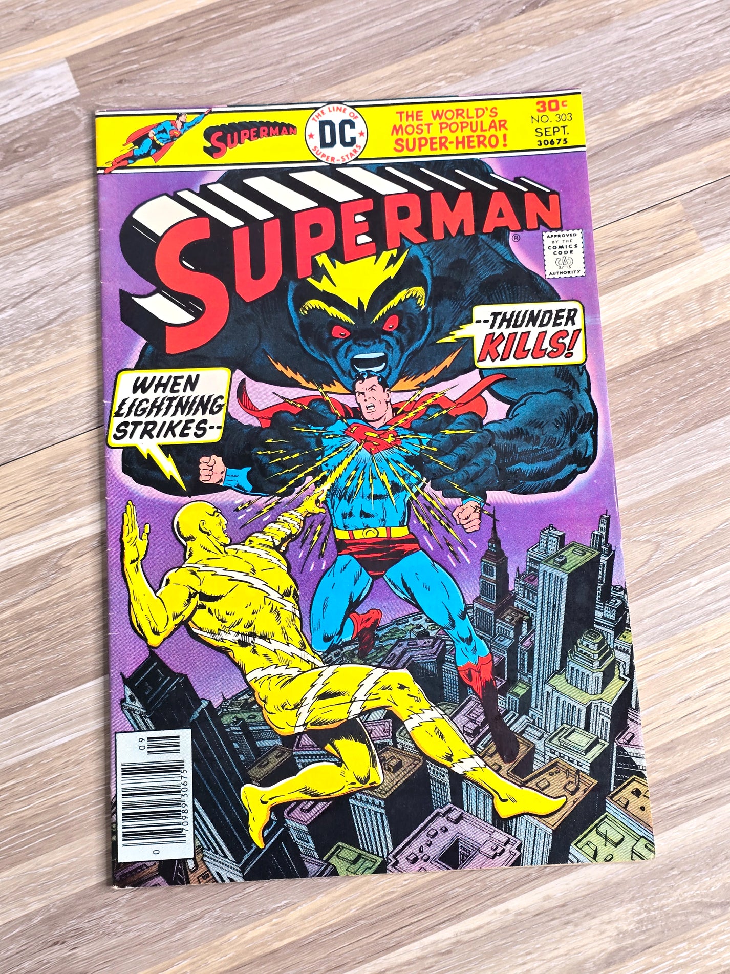 DC Comics 1976 Superman #303 Lightning Strikes Thunder Kills