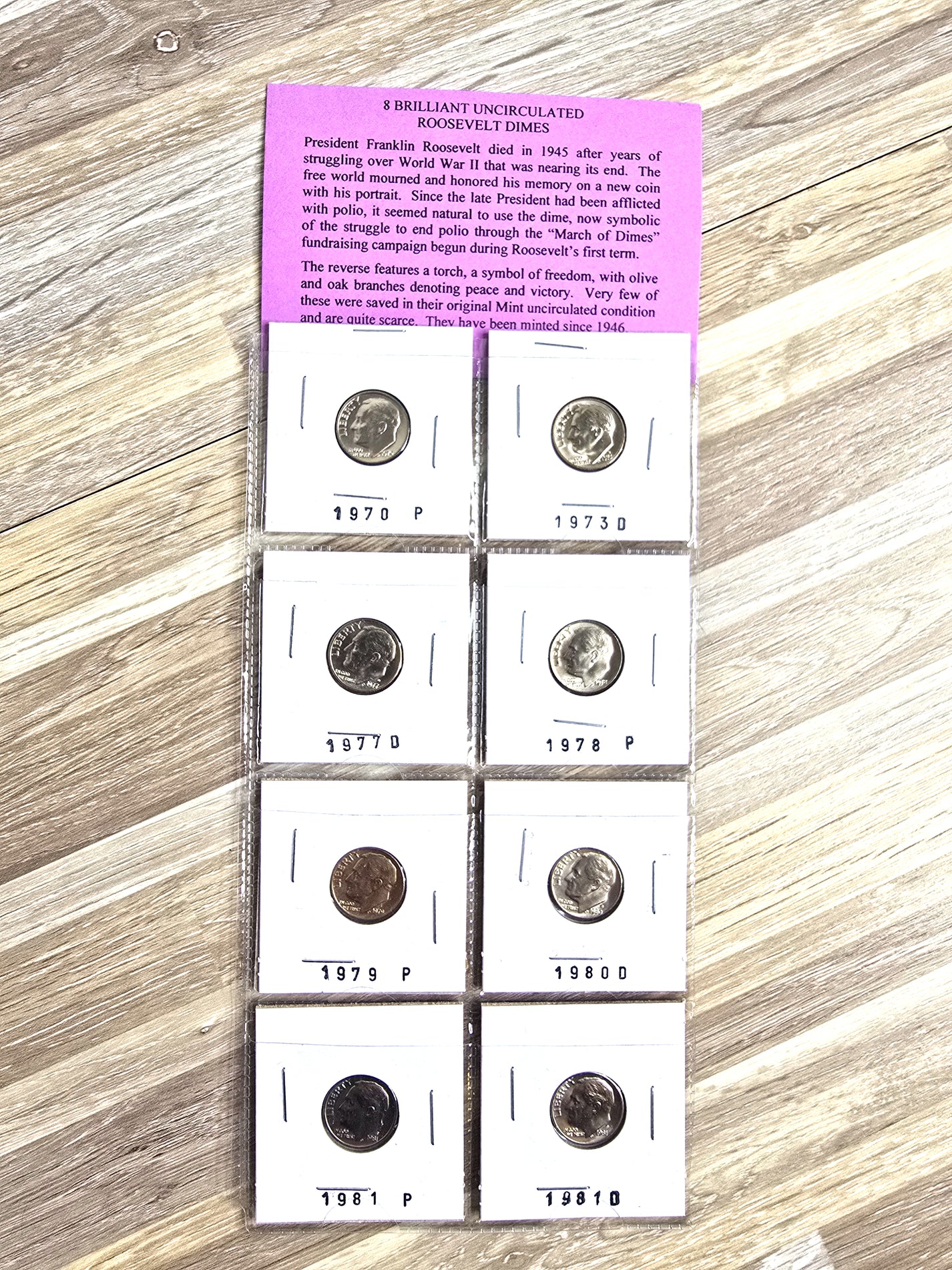 Vintage Coins for Sale 8 Brilliant Uncirculated Roosevelt Dimes
