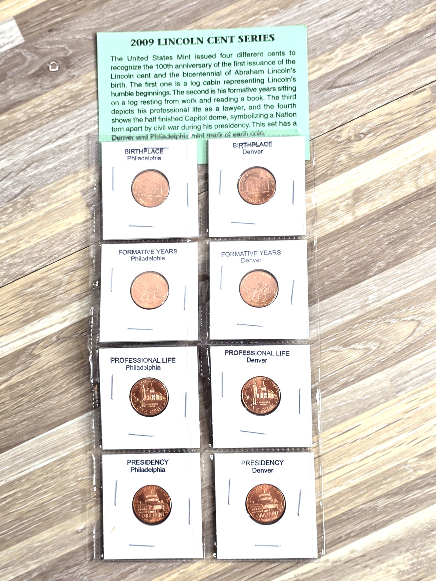 Vintage 2009 Coins Lincoln Cents Set Uncirculated
