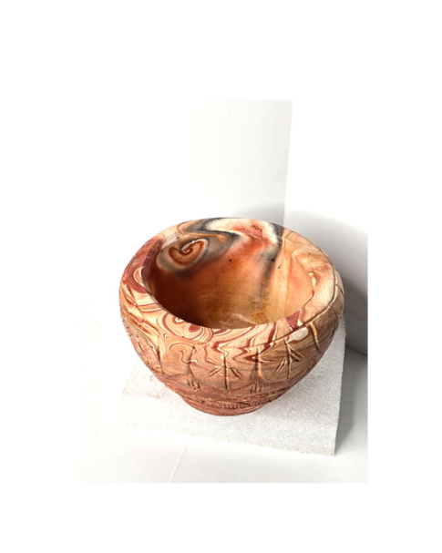 Native American Pottery Bowl Signed Walking Bear Handmade with Native Designs