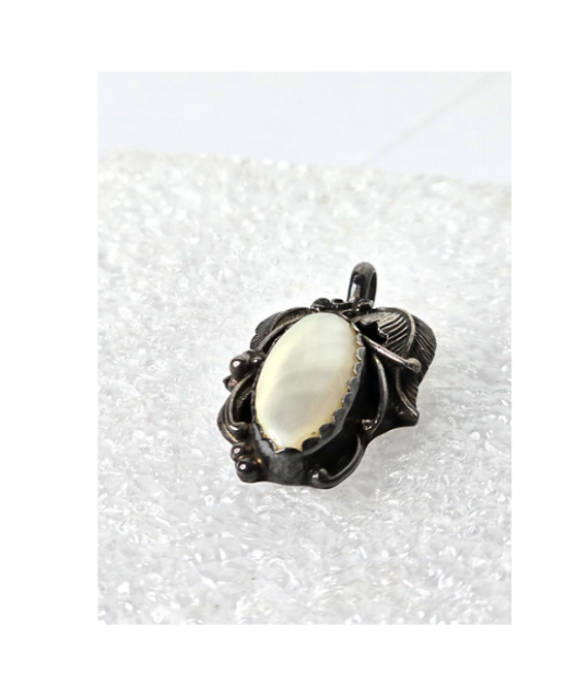 Antique Jewelry Sterling Silver Pendant Oval Pearl