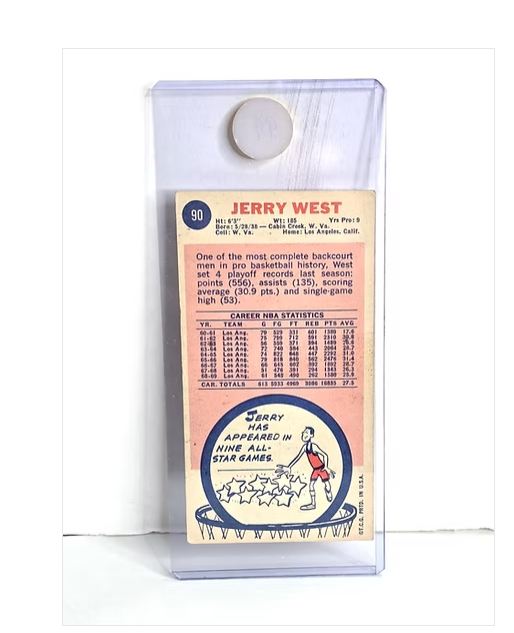 Jerry West Basketball Card Los Angeles Lakers 1969 Topps No. 90